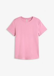 Sportowy T-shirt oversize o fakturze strukturalnej. Czarne koszulki sportowe damskie bonprix, bez wzorów, bez kołnierzyka, bez ramiączek. Za 64.99 zł.