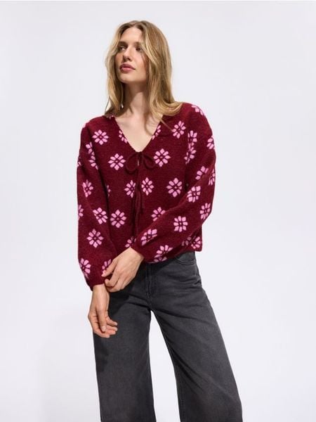 Kardigan z wiązaniem - wielobarwny. Kardigany damskie Reserved, l, bez wzorów, z dzianiny. Za 139.99 zł.