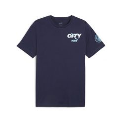 Podkoszulek Puma Mcfc Ftblicons Tee, Mężczyźni. Niebieskie koszulki sportowe męskie Puma, m, bez wzorów, z bawełny, bez kołnierzyka, bez ramiączek, do piłki nożnej. Za 87.99 zł.