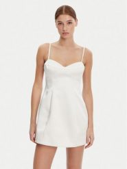 BARDOT Sukienka koktajlowa 59817DB Biały Slim Fit. Białe sukienki damskie Bardot, bez wzorów, z syntetyku, wizytowe, bez kołnierzyka, bez ramiączek. Za 349.99 zł.