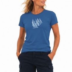 Koszulka żeglarska damska granatowa BEAT White Sails. Białe t-shirty damskie GRUCA, m, bez wzorów, z bawełny, bez kołnierzyka. Za 69.99 zł.