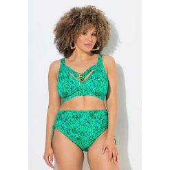 Damskie Bikini wzór zwierzęcy miękkie miseczki ozdobne tasiemki. Zielone bikini damskie Ulla Popken, plus size, bez wzorów, plus size. W wyprzedaży za 191.99 zł.