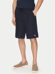 Guess Szorty materiałowe F5GD00 WH4J0 Granatowy Regular Fit. Niebieskie szorty męskie Guess, m, z aplikacjami, z bawełny. Za 179.99 zł.