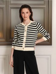 Kardigan w paski - wielobarwny. Kardigany damskie Sinsay, l, bez wzorów, z bawełny. Za 59.99 zł.