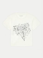 Guess T-Shirt J4YI30 K6YW4 Beżowy Regular Fit. Brązowe t-shirty i topy dla dziewczynek Guess, z aplikacjami, z bawełny, bez ramiączek. Za 59.99 zł.