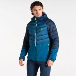 Kurtka turystyczna hybrydowa męska Mountain Series. Niebieskie kurtki sportowe męskie Dare 2b, m, bez wzorów, trekkingowe. W wyprzedaży za 189.99 zł.