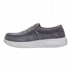 HeyDude Męskie Buty Mokasyny Wsuwane Zamszowe Wally Comf Suede 44. Szare mokasyny męskie Hey dude, z materiału. Za 419.00 zł.