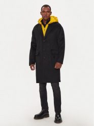 Richmond X Płaszcz wełniany Gliano UMA24089CP Czarny Regular Fit. Czarne płaszcze męskie Richmond X, na zimę, m, bez wzorów, z wełny, bez kaptura. Za 2,259.00 zł.