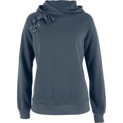 Bluza z kapturem i sznurowaniem bonprix niebieski nocny. Niebieskie bluzy damskie bonprix. Za 69.99 zł.