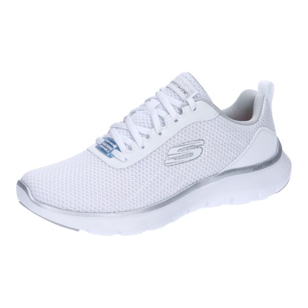 Buty Kobieta Skechers Flex Appeal 5.0 Uptake biały. Białe obuwie sportowe damskie Skechers, bez wzorów, z materiału, trekkingowe, Skechers Sport. Za 348.95 zł.