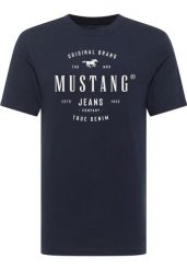 Męski T-Shirt Mustang Style Alex Dark Sapphire 1017331 4136. Niebieskie t-shirty męskie Mustang, m, bez wzorów, bez kołnierzyka. Za 69.99 zł.