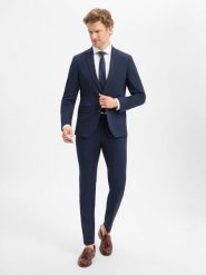 Mc Earl Garnitur Mężczyźni Slim Fit niebieski, 46. Niebieskie garnitury męskie Mc Earl, bez wzorów, biznesowe. Za 749.95 zł.