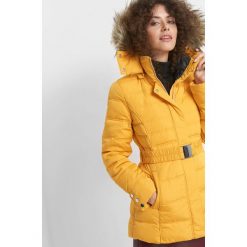 Puchowa kurtka z kapturem. Żółte kurtki damskie Orsay, w paski, z elastanu. Za 349.99 zł.