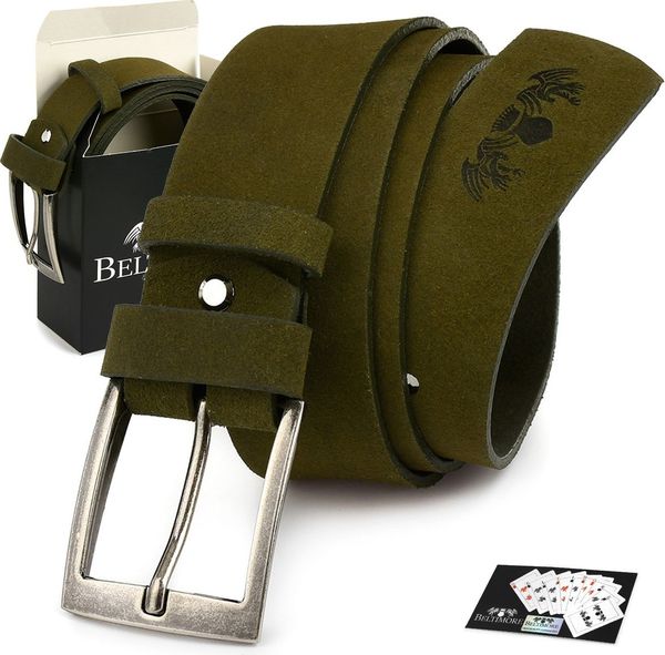 Beltimore BELTIMORE zielony męski pasek skórzany pudełko A85. Zielone paski damskie Beltimore, bez wzorów. Za 65.99 zł.