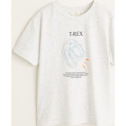 Mango Kids - T-shirt dziecięcy Rex 110-152 cm. Szare t-shirty dla chłopców Mango Kids, z aplikacjami, z bawełny, bez ramiączek. W wyprzedaży za 35.90 zł.