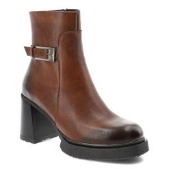 Brązowe Botki Armodo Stylowe Obuwie Damskie. Brązowe kozaki damskie Armodo, ze skóry, bez obcasa, na obcasie. Za 382.99 zł.