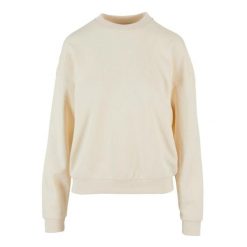Bluza Damska Frotte Z Okrągłym Dekoltem Oversize. Brązowe bluzy damskie Urban Classics, m, bez wzorów, bez kaptura. Za 122.99 zł.