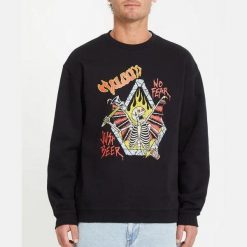 Bluza Volcom Noder CRW Czarna. Czarne bluzy męskie Volcom, l, bez wzorów, bez kaptura. Za 251.69 zł.