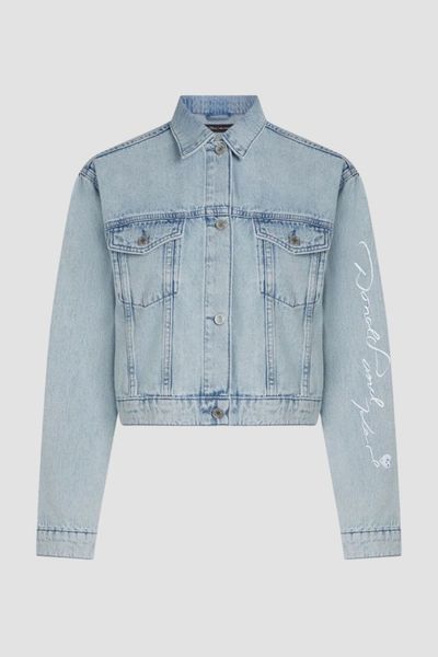 KARL LAGERFELD Kurtka jeansowa damska KLxDisney, Rozmiar S. Niebieskie kurtki damskie KARL LAGERFELD, s, bez wzorów, z bawełny, bez kaptura. W wyprzedaży za 1,219.99 zł.