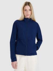 4F Kurtka softshell wiatroodporna membrana 5000 damska - granatowa M. Niebieskie kurtki damskie 4f, na zimę, m, bez wzorów, z dzianiny, klasyczne, z kapturem. W wyprzedaży za 159.99 zł.