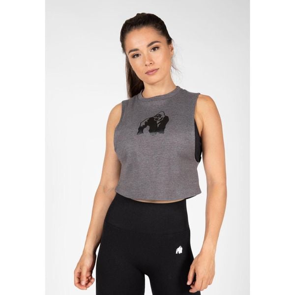 Tank top damski Gorilla Wear Addison Drop Armhole szary. Szare obuwie sportowe damskie GORILLA WEAR, bez wzorów, na fitness i siłownię. Za 152.00 zł.
