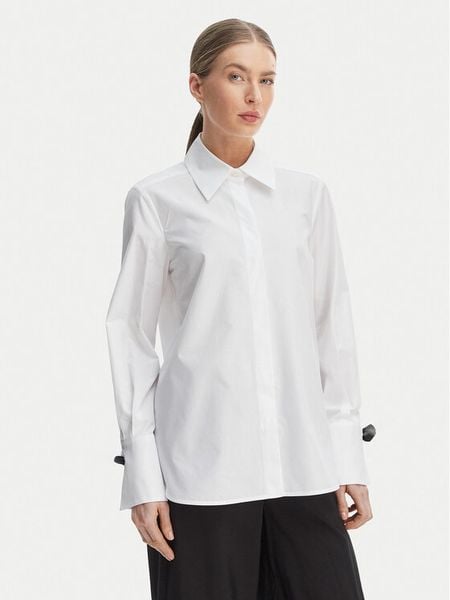 Marella Koszula Legume 2613111043 Biały Regular Fit. Białe bluzki damskie Marella, bez wzorów, biznesowe, bez kołnierzyka, bez ramiączek. Za 664.99 zł.