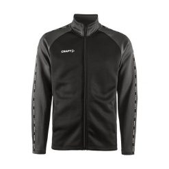 Bluza dresowa z pełnym zamkiem błyskawicznym Craft Squad 2.0. Czarne bluzy sportowe męskie Craft, xl, bez wzorów, z dresówki, bez kaptura, na fitness i siłownię. Za 244.80 zł.
