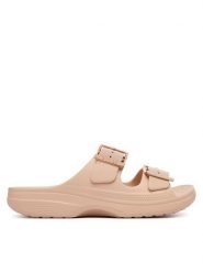 Crocs Klapki Saturday Metallic Buckle 213316 Różowy. Czerwone klapki damskie Crocs, bez wzorów, z tworzywa sztucznego, bez obcasa. Za 169.99 zł.