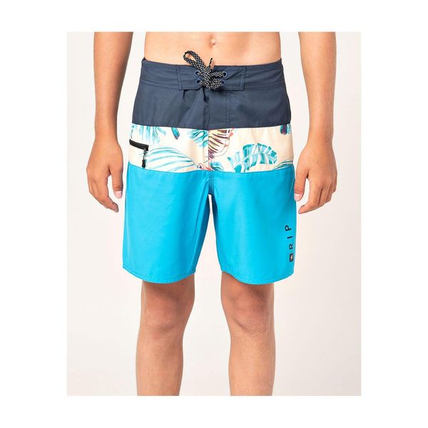 Spodenki surfingowe chłopięce Rip Curl Undertow Boardshort Niebieski. Niebieskie kąpielówki dla chłopców Rip Curl, z aplikacjami, z materiału, klasyczne. Za 90.00 zł.