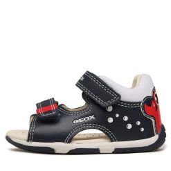 Sandały Geox. Niebieskie sandały chłopięce Geox, bez zapięcia. Za 199.99 zł.
