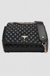 GUESS Czarna kopertówka damska Everlee Convertible. Czarne kopertówki damskie Guess, z aplikacjami, ze skóry ekologicznej, eleganckie, bez dodatków. W wyprzedaży za 489.99 zł.