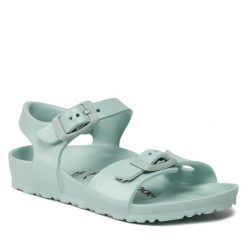 Sandały Birkenstock. Niebieskie sandały chłopięce Birkenstock, bez zapięcia. Za 159.99 zł.