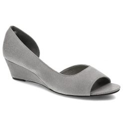 Szare Czółenka Maciejka Damskie Eleganckie Obuwie. Szare czółenka damskie Maciejka, bez wzorów, z nubiku, eleganckie, bez obcasa, na koturnie, bez zapięcia. Za 169.00 zł.