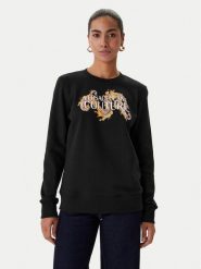 Versace Jeans Couture Bluza 80HAIE02 CF00E Czarny Regular Fit. Czarne bluzy damskie Versace Jeans Couture, xs, bez wzorów, z bawełny, bez kaptura. Za 1,029.00 zł.