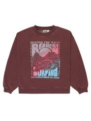 Roxy Bluza Lineup Brushed ERGFT04021 Brązowy Oversize. Brązowe bluzy dla dziewczynek Roxy, bez wzorów, z bawełny, bez ramiączek, bez kaptura. Za 189.99 zł.