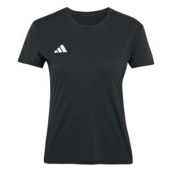 Koszulka Adidas Sport Adizero E Tee Damskie. Czarne koszulki sportowe damskie Adidas, s, bez wzorów, z materiału, bez kołnierzyka, bez ramiączek, do biegania. Za 167.99 zł.