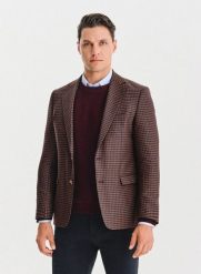 PAKO LORENTE – Brązowa marynarka w drobną kratę. Brązowe marynarki męskie Pako Lorente, bez wzorów, z elastanu, casualowe. Za 799.99 zł.