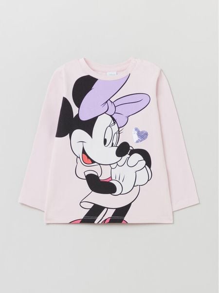 OVS Bluzka MINNIE 1843586 Różowy Regular Fit. Czerwone bluzki dla dziewczynek OVS, bez wzorów, z bawełny, bez ramiączek. Za 49.99 zł.