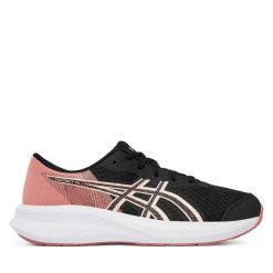 Buty do biegania Asics. Czarne buty sportowe dziewczęce Asics, bez wzorów, bez zapięcia, do biegania. Za 269.99 zł.