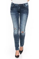 SPODNIE DAMSKIE LEE TOXEY WILD STORM L527WMSK. Niebieskie spodnie materiałowe damskie Lee, l, bez wzorów, z denimu, z obniżonym stanem. W wyprzedaży za 69.99 zł.