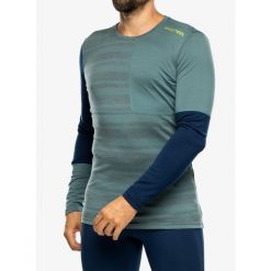 Bluza termiczna męska Ortovox 185 Rock N Wool Long Sleeve. Zielone bluzki z długim rękawem męskie ORTOVOX, m, bez wzorów, rockowe, bez kołnierzyka. Za 429.99 zł.