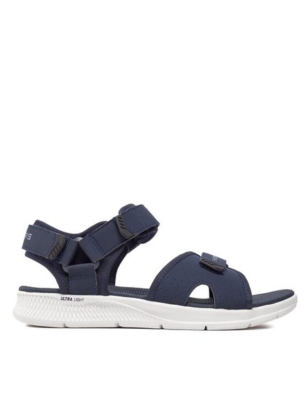 Skechers Sandały Go Consistent Sandal-Tributary 229097/NVBK Granatowy. Niebieskie sandały męskie Skechers, ze skóry, bez zapięcia. Za 229.99 zł.