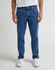 MESKIE SPODNIE WRANGLER RUSTLER REGULAR INDIGO MID W100RC81D 112342560. Niebieskie jeansy męskie Wrangler, biznesowe. Za 179.99 zł.