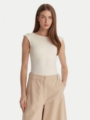 Marella Body Vigile 2615941021 Écru Slim Fit. Bluzki damskie Marella, s, bez wzorów, z syntetyku, bez kołnierzyka, bez ramiączek. Za 329.99 zł.