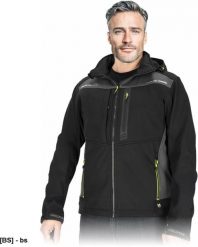Kurtka męska Reis - Kurtka ochronna męska stójka 4 kieszenie trójwarstwowa tkanina softshell 100% poliester membrana TPU polar 305 g/m odblaski XL. Brązowe kurtki męskie Reis, m, bez wzorów, z polaru, bez kaptura. Za 168.77 zł.