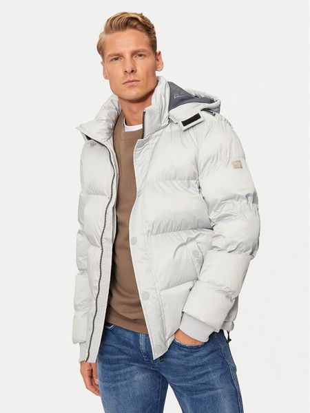 Guess Kurtka puchowa M4BL21 WGJ42 Szary Regular Fit. Szare kurtki męskie Guess, m, z aplikacjami, z puchu, bez kaptura. Za 699.99 zł.