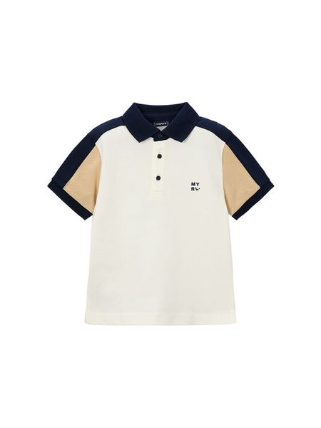 Mayoral Polo 3109 Biały Regular Fit. Białe t-shirty dla chłopców Mayoral, bez wzorów, z bawełny, bez ramiączek. Za 89.99 zł.