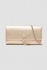 VALENTINO Złota duża kopertówka Pochette. Żółte kopertówki damskie Valentino by Mario Valentino, bez wzorów, duże, bez dodatków. W wyprzedaży za 176.99 zł.