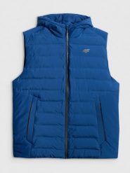 4F Bezrękawnik z wypełnieniem syntetycznym męski - granatowy M. Niebieskie kurtki męskie 4f, m, bez wzorów, z puchu, bez kaptura. Za 299.99 zł.