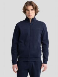 Bluza męska rozpinana ze stójką granatowa Wlador 403. Niebieskie bluzy męskie Big Star, l, bez wzorów, z dzianiny, bez kaptura. W wyprzedaży za 199.99 zł.